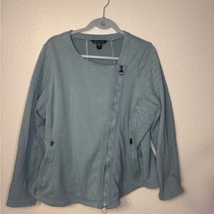 Asymmetrical Zip Jacket in Light Blue